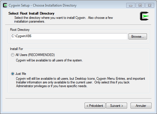 Cygwin Root Install Dir